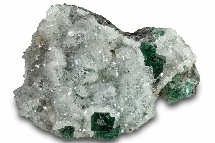 Fluorescent Green Fluorite Cluster with Quartz - England #301669